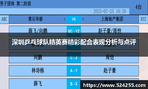 深圳乒乓球队精英赛精彩配合表现分析与点评